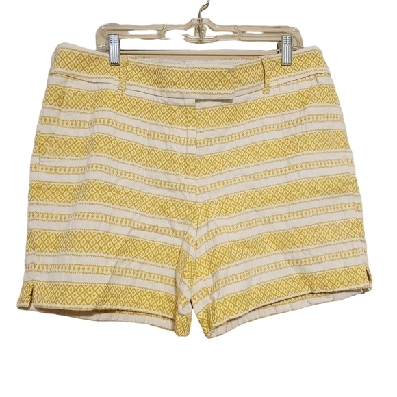 Loft | Women's Yellow Gold and White Riviera Short Shorts (Size 14) - Picture 2 of 15